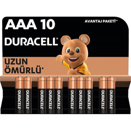 Duracell LR03/MN2400 1.5 V AAA Alkalin İnce Kalem Pil 10’lu