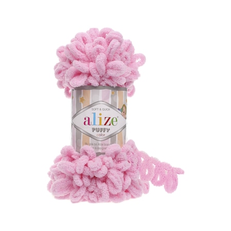 Alize Puffy El Örgü İpi (5 Li Paket) - 185-Pembe