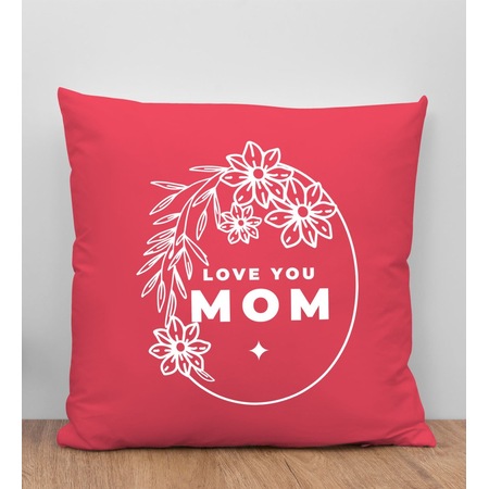 Bk Gift Anneler Günü Tasarımlı Kırmızı Kırlent Yastık, Anneye Hediye, Ev Dekorasyonu, Anneler Günü Hediyesi-4
