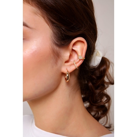 Aurrari Kuzey Yıldızı Earcuff 2 Adet Altın