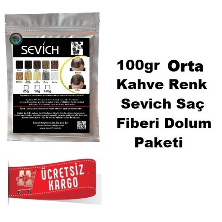 Sevich 100 Gr Orta Kahve Saç Fiberi Keratin Saç Tozu