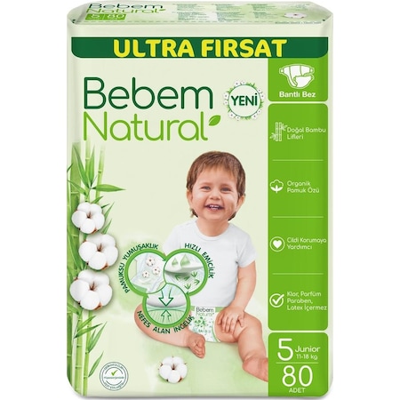 Bebem Natural 5 Numara Junior Bebek Bezi 80'li