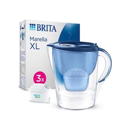 Brita Marella XL 3 x MAXTRA PRO ALL IN 1 Filtreli Su Arıtma Sürahisi Mavi 3.5 LT