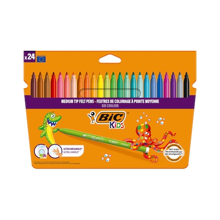 Bic Kids Couleur Keçeli Boya Kalemi 24 Renk (Ultra Yıkanabilir)