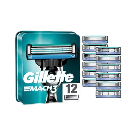 Gillette Mach3 Yedek Tıraş Bıçağı 12'Li