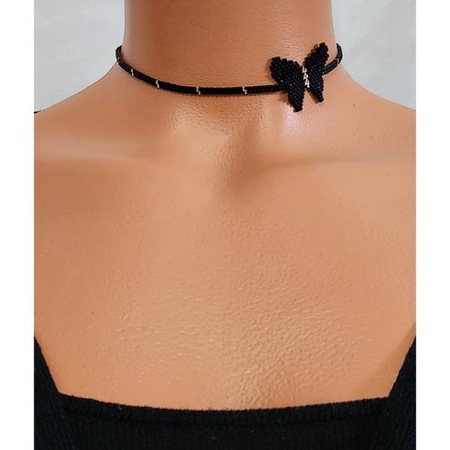 Harmel Jewelry Miyuki Siyah Kelebek Choker Kolye