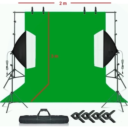 Chromakey Green Screen Greenbox Yeşil Fon Perde Çekim Seti