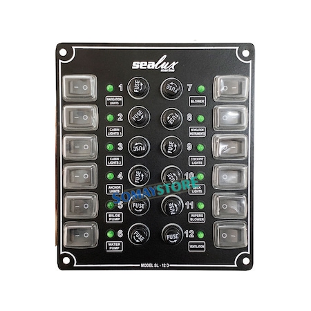 Tekne Karavan 12 Anahtar Switch Panel - Sigorta Paneli