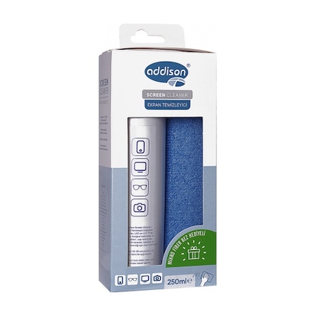 Addıson 300871 Ekran Temizleyici Sprey 250 ML + Microfiber Bez