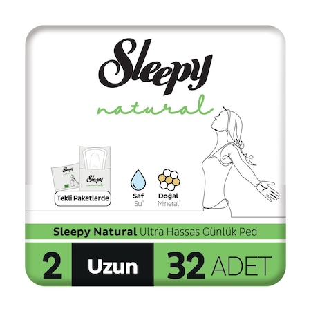 Sleepy Natural Ultra Hassas Günlük Ped Uzun 32 Adet