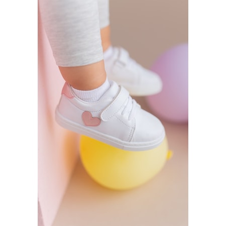 First Step S-1000 Pembe Kalpli Cırt Cırtlı Unisex Bebek Günlük Sneaker Spor Ayakkabı