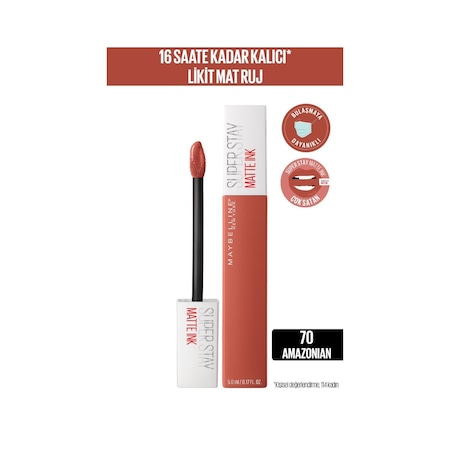 Maybelline New York Super Stay Matte Ink Likit Ruj 70 Amazonian