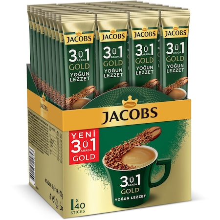 Jacobs 3'ü 1 Arada Gold Yoğun Lezzet Kahve 40 x 18 G