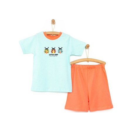 Hellobaby Kısa Kol Bisiklet Yaka Pijama Takımı Kız Bebek 24yhlbkkkp004 Mint 24YHLBKKKP004_Mint