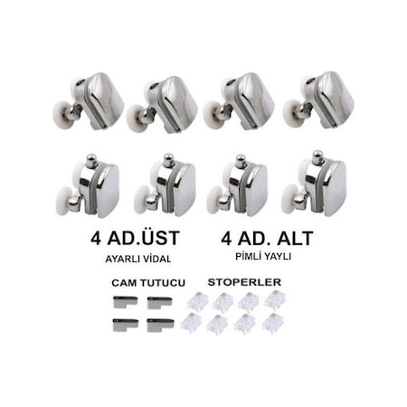 Duşakabin Tekerleği 8 Li Set Krom Cam Kabin İçin.. (478182890) Diğer