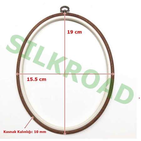 Nurge No:3 Oval Plastik Pano Nakış Kasnağı 15,5x19cm - 10 mm