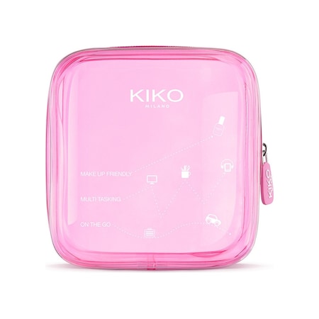 Kiko Mini Pochette 01 03 White Chalk Makyaj Çantası Pembe