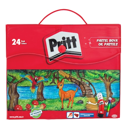 Pritt Vinyl Ambalajlı Çantalı Pastel Boya 24'lü