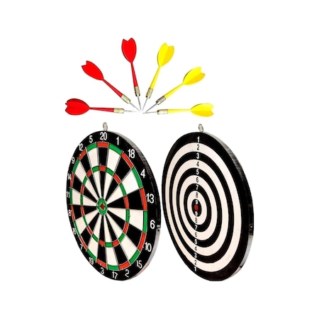 Dart Tahtası Seti 15 İnç Büyük Orta Boy Çift Taraflı Dart Tahtası