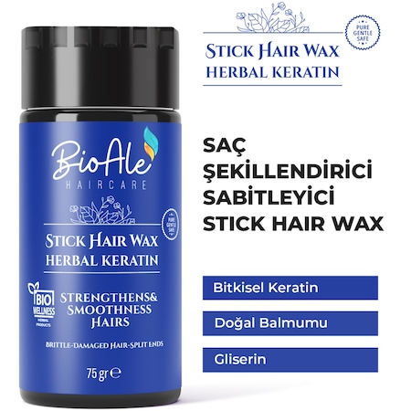 Bioale Haircare Güçlendirici Stick Wax Bitkisel Keratin 75 G