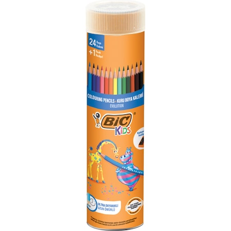 Bic Kids Evolution 24 + 1'li Metal Tüp Kuru Boya Kalemi