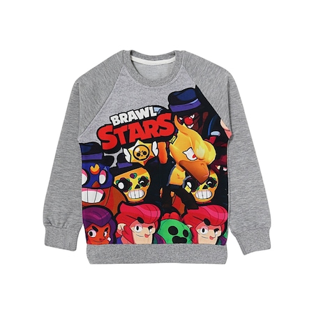 Brawl Stars Erkek Çocuk Sweatshirt Gri