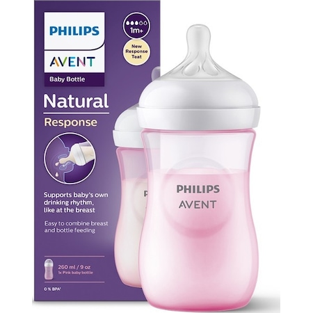 Philips Avent Natural Response PP Biberon 1+ Ay 260 ML - Pembe