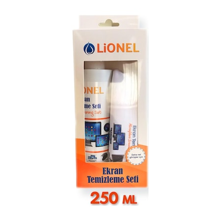 Lionel Ekran Temizleme Seti 250 Ml Temizleme Spreyi + 30x30 Cm Mikrofiber Temizleme Bezi-181