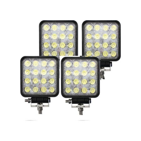 4 Adet 16 Ledli Çalışma Ve Sis Lambası 48watt 12 Volt