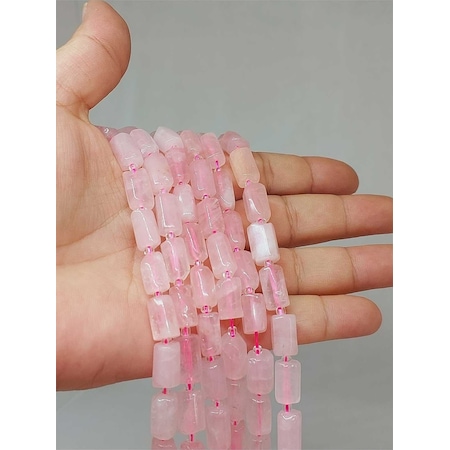 Pembe Kuvars Taşı 7x12mm Dizi 49916