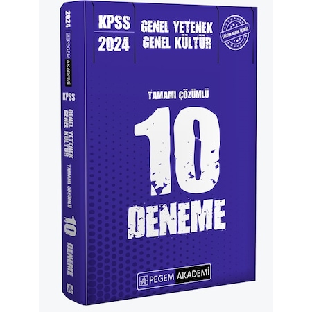 Pegem Akademi Yayıncılık 2024 KPSS Genel Yetenek Genel Kültür Tamamı Çözümlü 10 Deneme