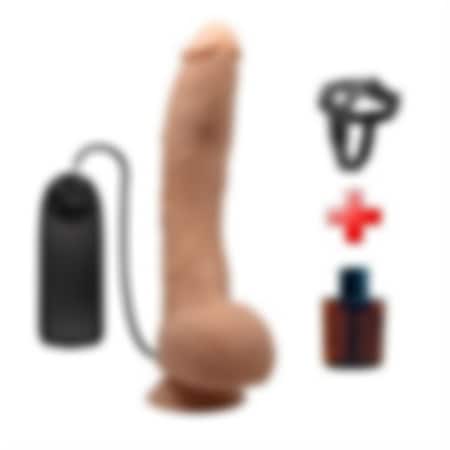 Odins Shop Belden Bağlamalı 27 CM Titreşimli Gerçekçi Kalın Dildo Penis - Dick