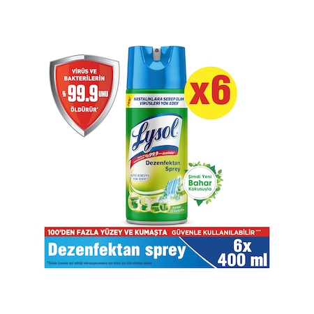 Lysol Dezenfektan Sprey Bahar Ferahlığı 6 x 400 ML