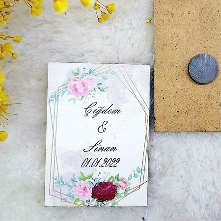 Ahşap Nikah Buzdolabı Magnet Nikah Hediyelikleri 10(30 Adet)