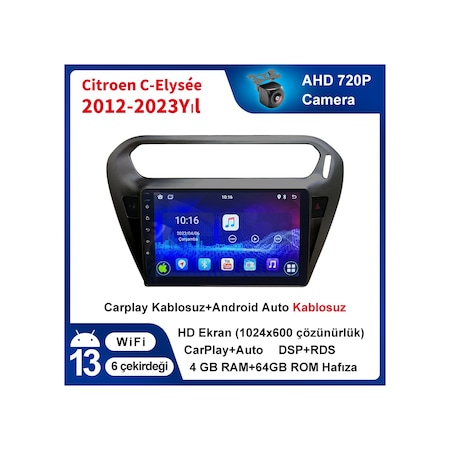 Citroen-c-elysée-2012-2023yıl Carplay 9inç 4/64gb Multimedya