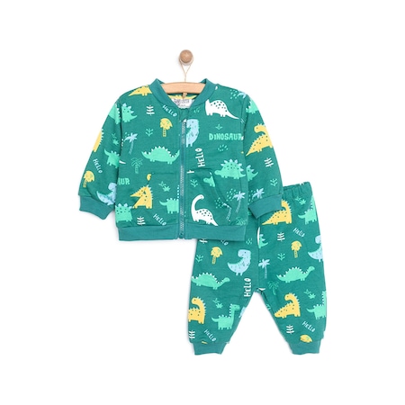 HelloBaby Basic Fermuarlı Metraj Baskılı Eşofman Takımı Erkek Bebek 24khlbetkm039 Desenli 24KHLBETKM039_Desenli