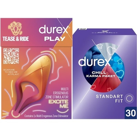 Durex Çoklu Erojen Bölge Uyarıcı + Chill Karma Paket Prezervatif 30'lu