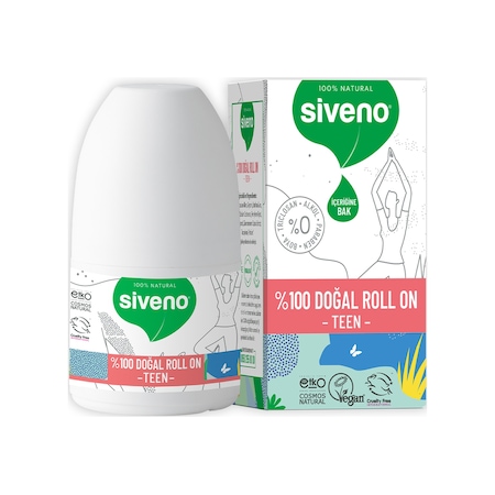 Siveno %100 Doğal Roll-On Teen Girl Genç Kız Deodorant Ter Kokusu Önleyici Bitkisel Lekesiz Vegan 50 ML