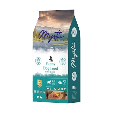 Mystic Puppy Az Tahıllı Kuzu Etli Yavru Köpek Maması 15 KG