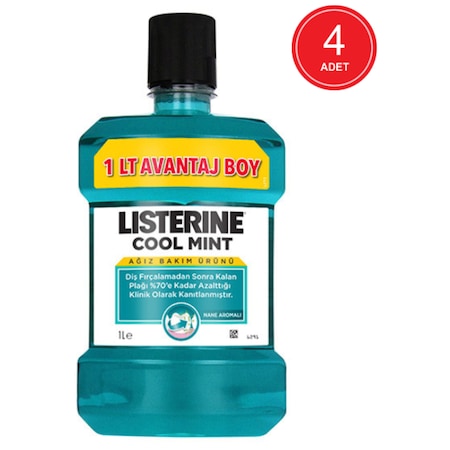 Listerine Cool Mint Ağız Bakım Suyu 4 x 1 L
