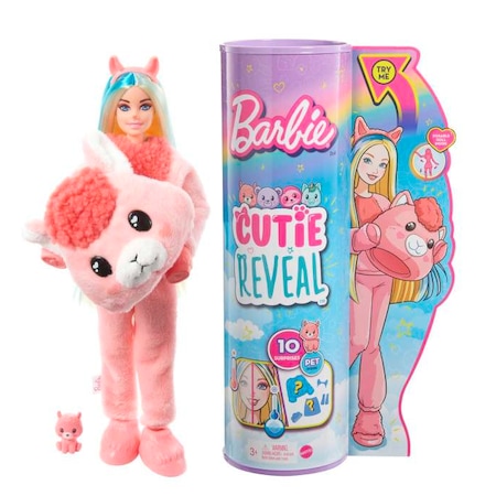 Barbie Cutie Reveal Bebekler Barbie Sevimli Kostümler Serisi - Lama HJL60