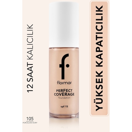 Flormar Perfect Coverage Yüksek Kapatıcı Fondöten 105 Porcelain Ivory