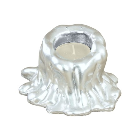 Mumluk Şamdan Tealight Mum Uyumlu Küçük Erimiş Mum Model - Gümüş