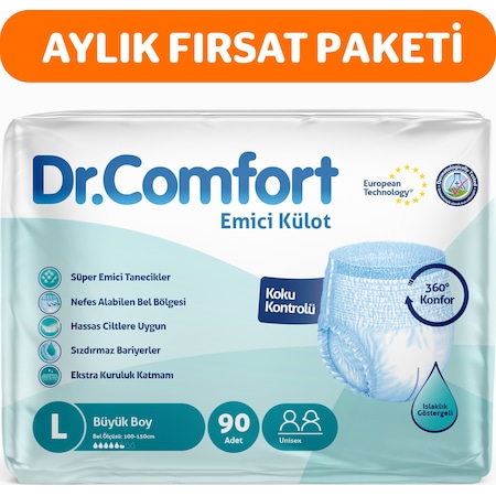 Dr. Comfort Emici Külot Yetişkin Hasta Bezi L 3 x 30'lu