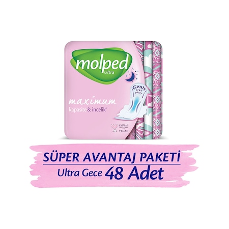 Molped Hijyenik Ped Ultra Gece Süper Avantaj Paketi 48 Adet