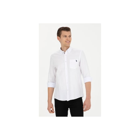U.s. Polo Assn. Erkek Beyaz Desenli Gömlek 50279439-vr013