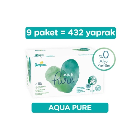 Prima Pampers Aqua Pure Islak Bebek Mendili 9 x 48'li