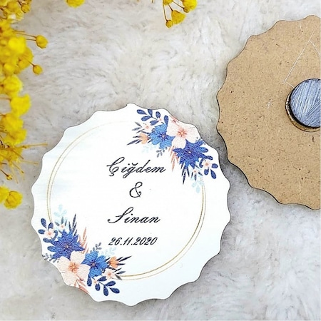 Ahşap Nikah Buzdolabı Magnet Hediyelik 2(30 Adet)