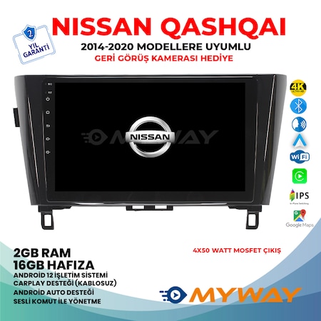 Qashqai-X-Trail Androıd 12 Carplay Seslı Komut Multimedya - Myway