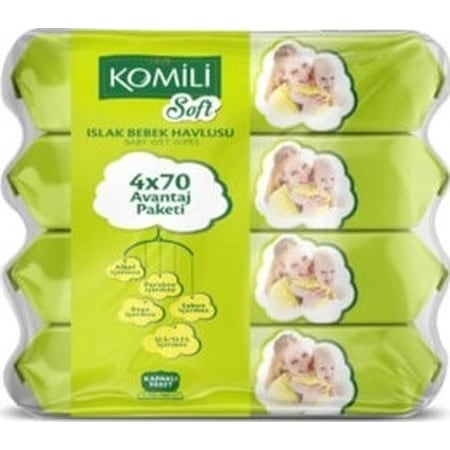 Komili Soft Islak Bebek Havlusu 4'Lü Avantaj Paketi 280'Li